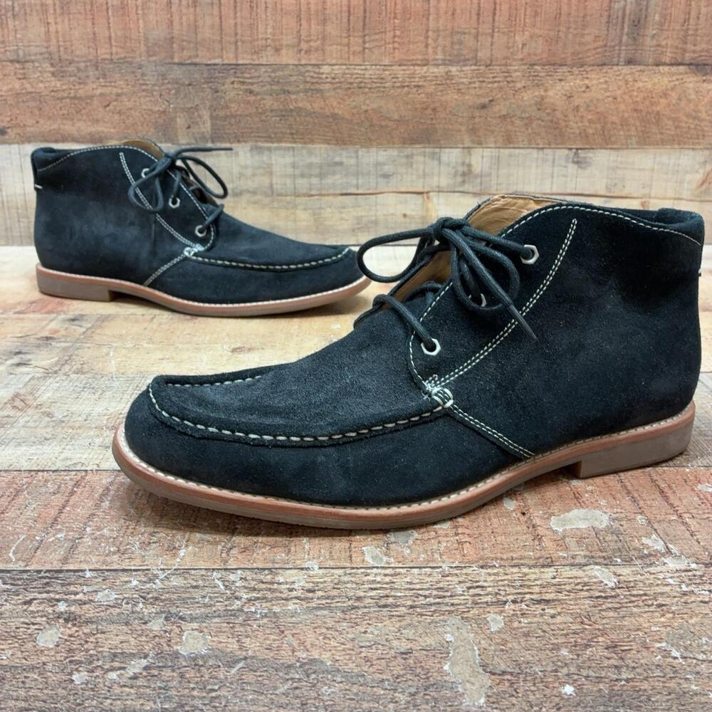 UGG 1000715 Boots Mens Size 10.5 44 Black Suede Chukka Ankle Lace Up Casual